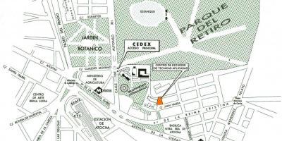 Mapa atocha geltokia Madrid