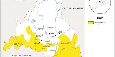 Mapa Madrilgo eskualdean