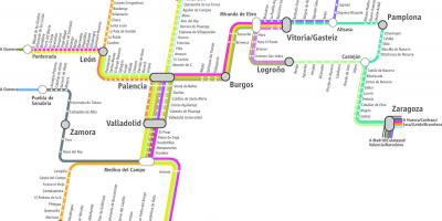 Mapa renfe tren mapa Madrid