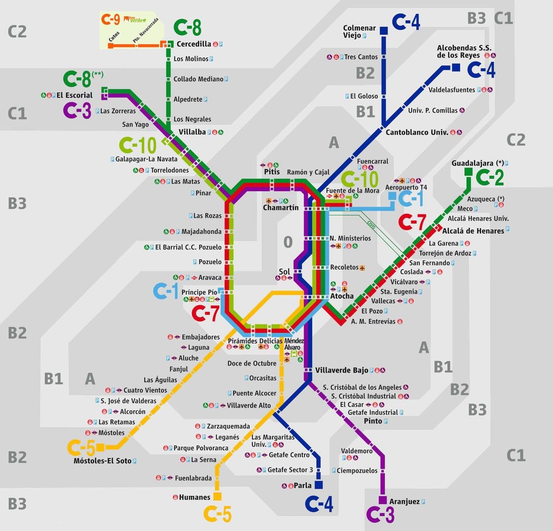 mapa Madrilgo atocha tren geltokia