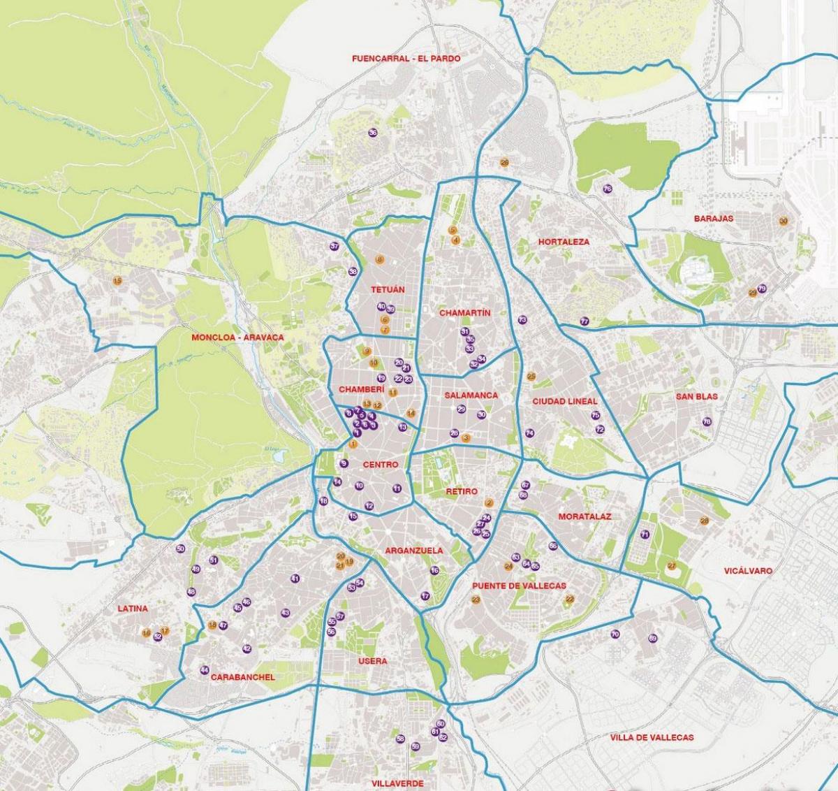 mapa Madrilgo barrios