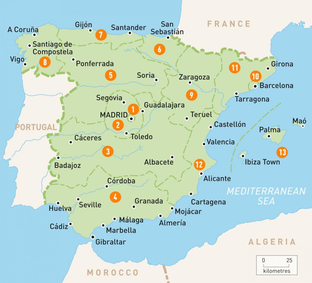 mapa Madrilgo area