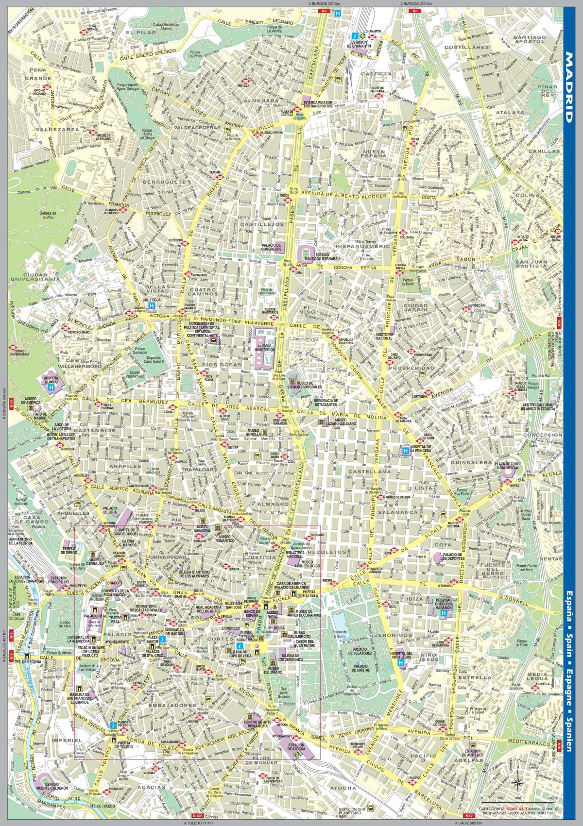 kale-mapa, Madrilgo hiriaren erdigunean