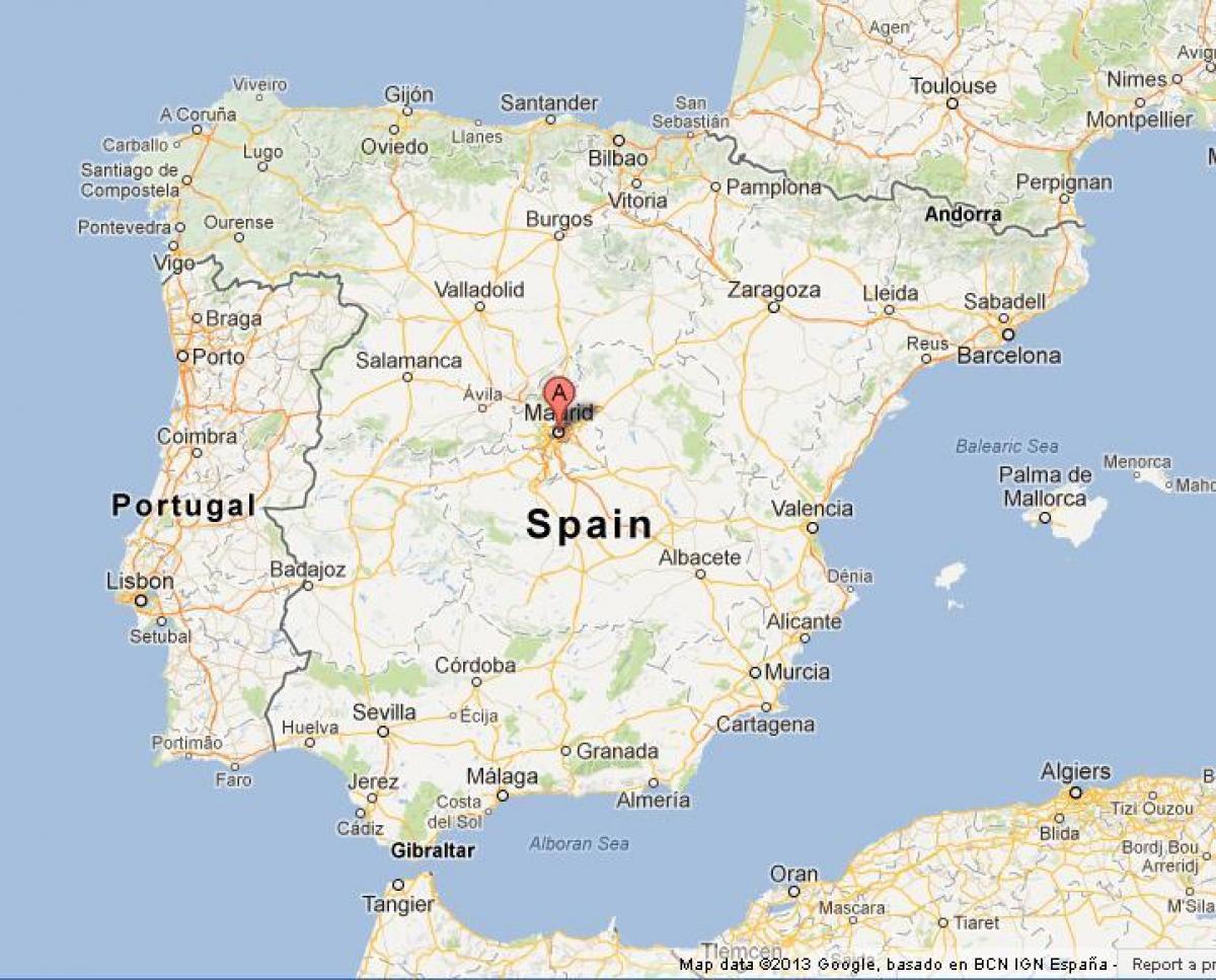 Madril Espainia munduko mapa