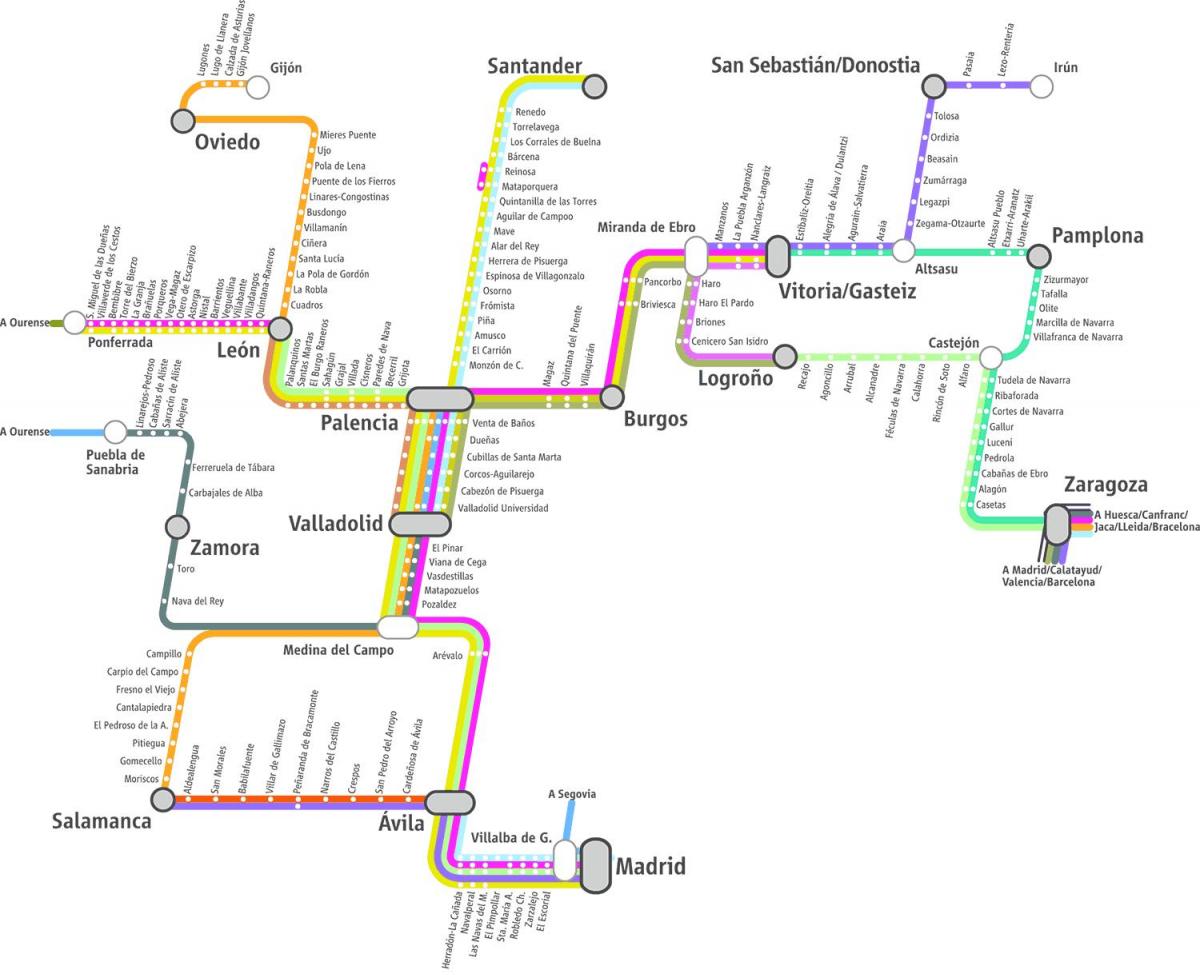 mapa renfe tren mapa Madrid